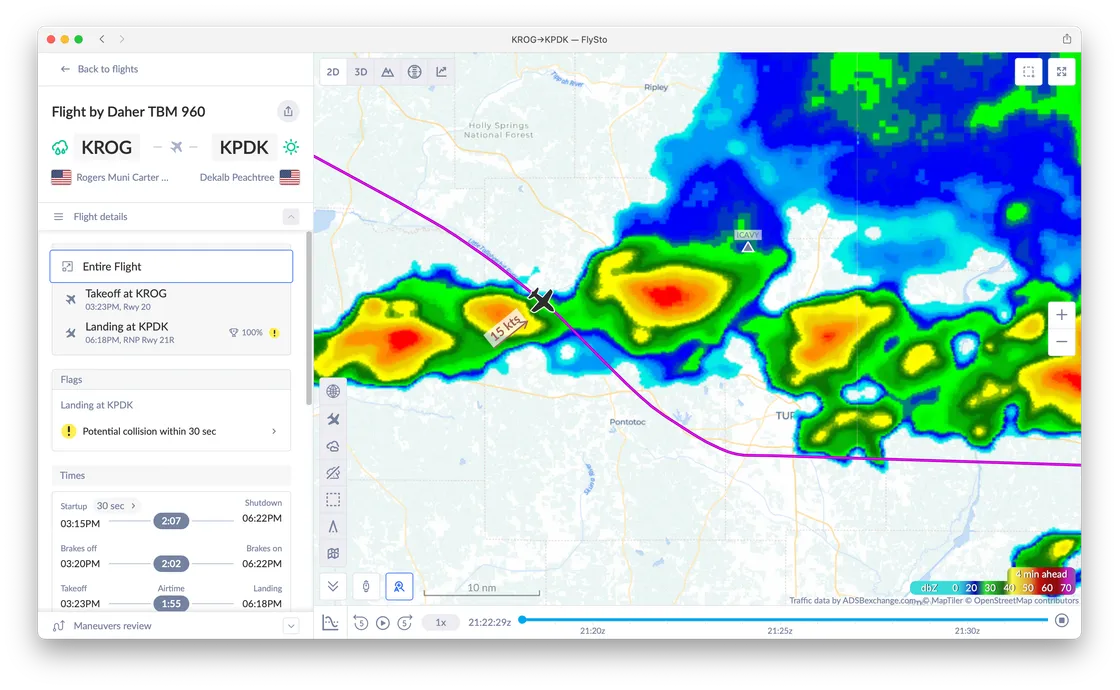 Weather radar overlay