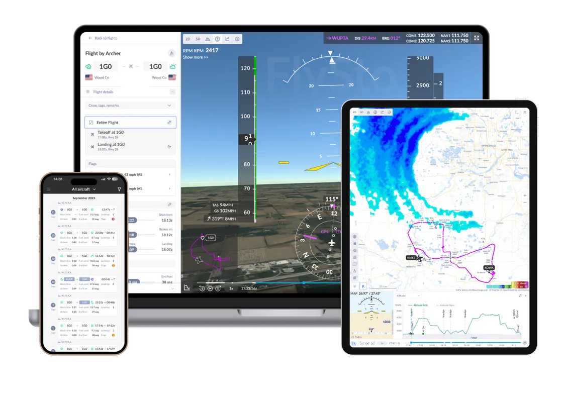FlySto web and mobile apps